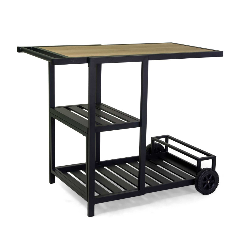 Carrello cucina alluminio Idaho antracite top SPC 100x54x81 cm