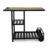 Carrello cucina alluminio Idaho antracite top SPC 100x54x81 cm