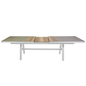 Tavolo alluminio Riverside allungabile bianco HPL 243-303x102