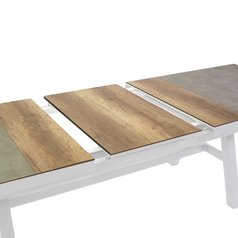 Tavolo alluminio Riverside allungabile bianco HPL 243-303x102