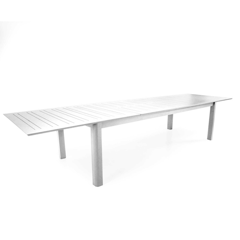 Tavolo alluminio allungabile Salomon bianco 266-396x110 cm