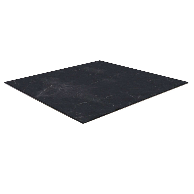 Top tavolo HPL effetto marmo nero quadro 79x79x1 elegante