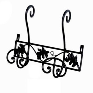 Attaccapanni a muro metallo nero 2 posti 30x31x10 cm design moderno