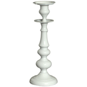Portacandele alluminio bianco Ø13x37 cm elegante e moderno