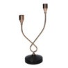 Portacandele metallo 2 posti oro 14x8x30 cm elegante e moderno