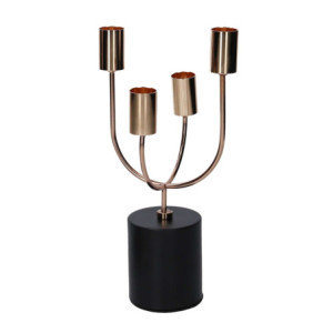 Zoom Portacandele metallo 4 posti oro cm 12x12h26