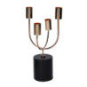 Portacandele metallo 4 posti oro 12x12x26 cm elegante e moderno
