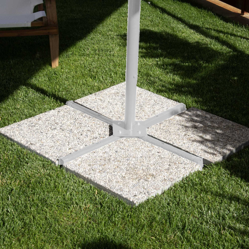 Ombrellone alluminio Mike palo centrale bianco 4x4 m da giardino