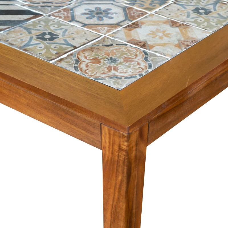 Tavolo legno con mosaico Miramar rettangolare 201x100h75