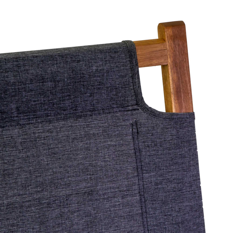 Salotto legno Diane 2 posti tessuto olefin grigio scuro elegante