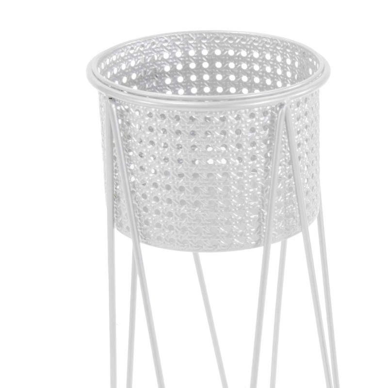 Portavaso metallo Leila bianco Ø28xH85 cm moderno elegante