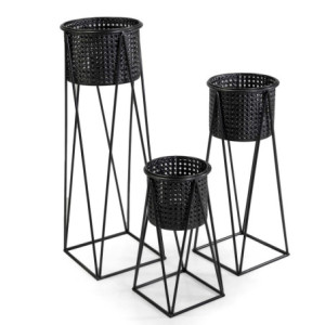 Portavaso metallo Leila antracite Ø28x85 cm design moderno