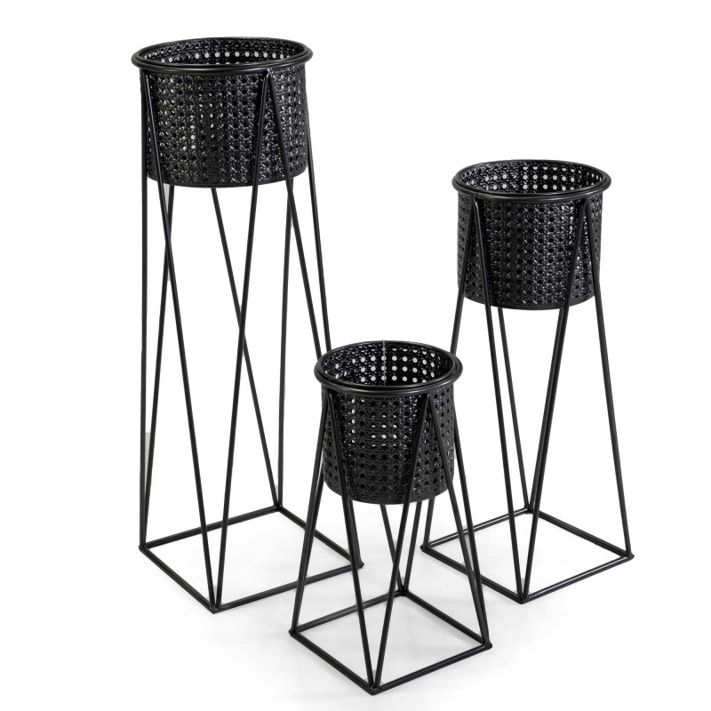 Portavaso metallo Leila antracite Ø28x85 cm design moderno