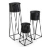 Portavaso metallo Leila antracite Ø28x85 cm design moderno