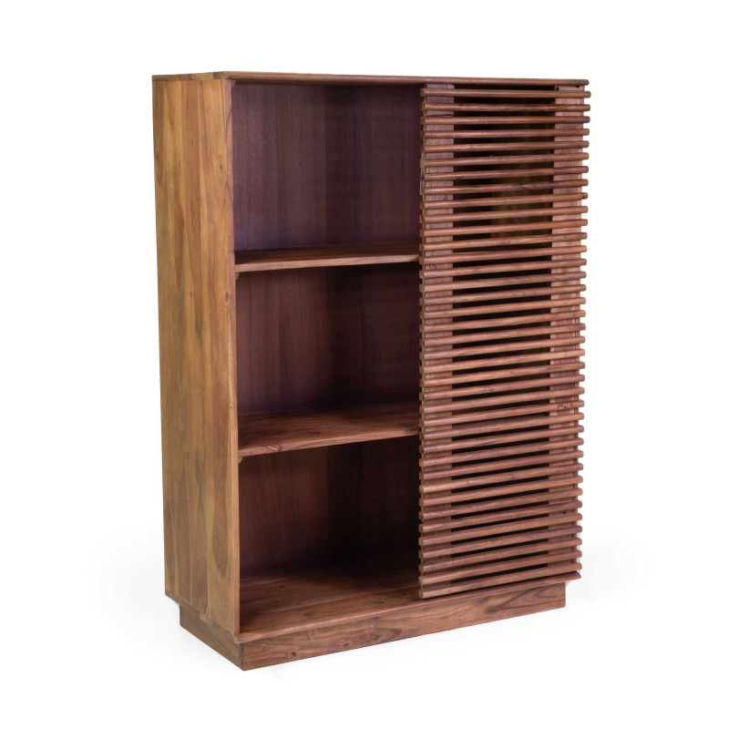 Mobile libreria legno Kerala naturale 90x45xH125 cm elegante