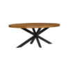 Tavolo metallo Varanasi top legno naturale ovale 200x100 cm casa