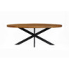 Tavolo metallo Varanasi top legno naturale ovale 200x100 cm casa
