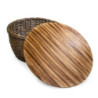 Tavolino rattan contenitore naturale tondo Ø66x32 pratico e chic
