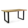Tavolo metallo Canberra nero top legno naturale 160x90 moderno