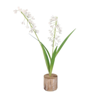 Fiore metallo bianco 21x14xH40 cm decorazione elegante casa