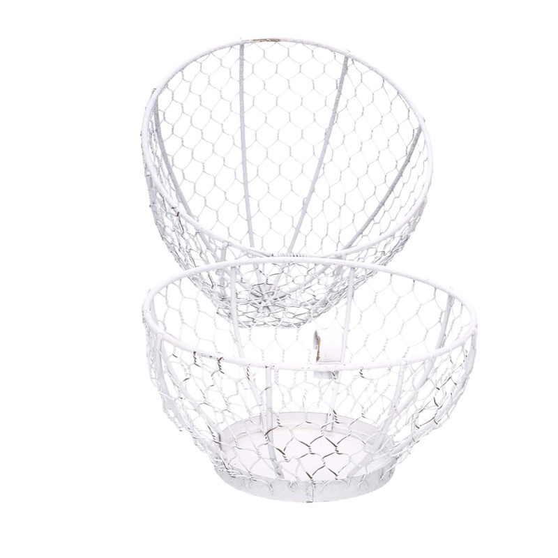 Portauova metallo bianco tondo Ø19,5xH2,9 cm pratico cucina
