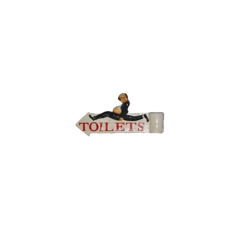 Targhetta birreria "toilets" uomo cm 60x28/53 da appendere/ scritta doppia