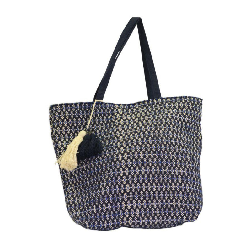 Borsa in tessuto decori blu elegante e capiente per ogni uso