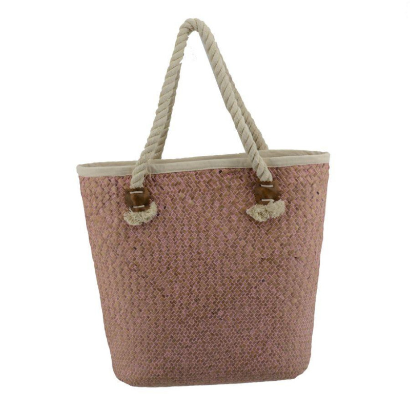 Borsa paglia Africa rosa elegante e capiente per l’estate