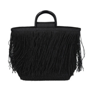 Zoom Borsa nero con frange cm 37x13h24