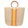 Borsa crema e giallo 38x15x33 cm capiente e alla moda