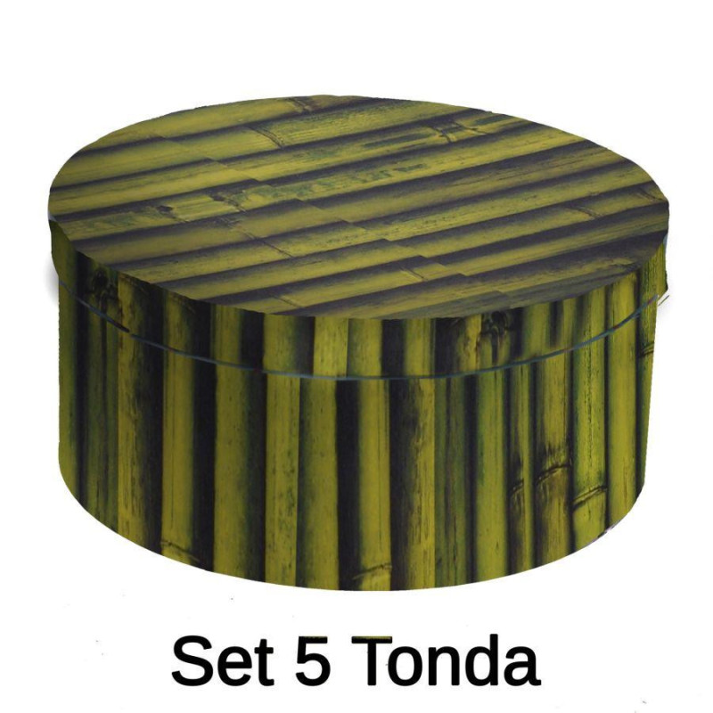 Scatola cartone 1/5 bambù tondo: design naturale e praticità