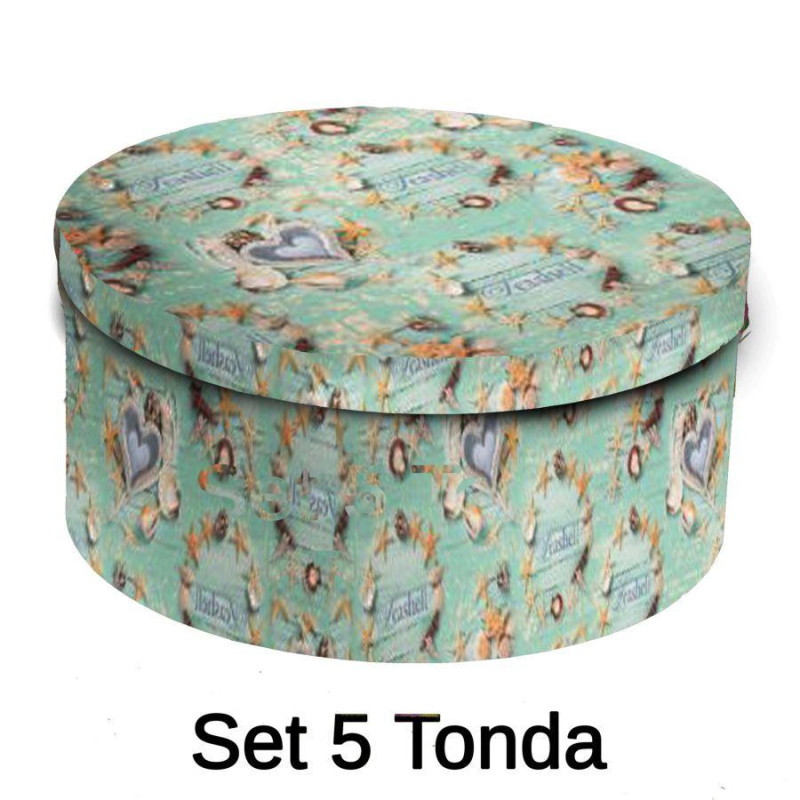 Scatola cartone 1/5 conchiglie tondo CMO40,5H17,8x33 cm resistente