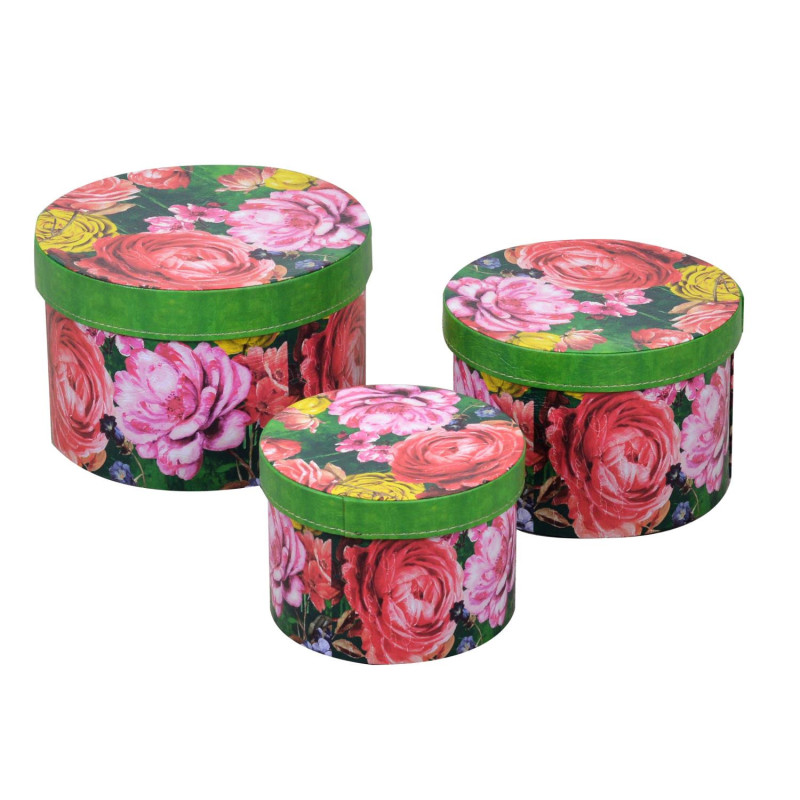 Scatola ecopelle 1/3 multicolor tondo CMO27H17,5 cm elegante