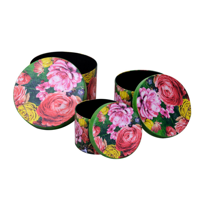 Scatola ecopelle 1/3 multicolor tondo CMO27H17,5 cm elegante
