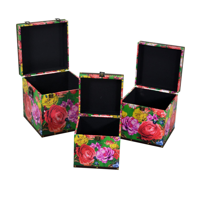 Scatola ecopelle multicolor quadro 30,5x30,5x30,5 cm casa