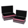 Scatola ecopelle fiori multicolor rettangolare 30x18x15 cm casa