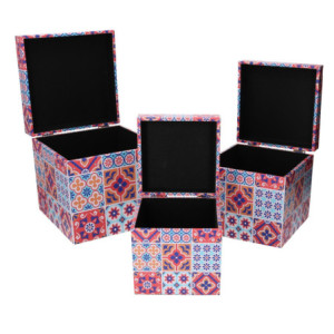 Zoom Scatola ecopelle 1-3 fantasia multicolor quadro cm 24x24h24