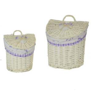 Cesta pensile vimini lavanda mezzaluna 28x21 H22/29 cm naturale