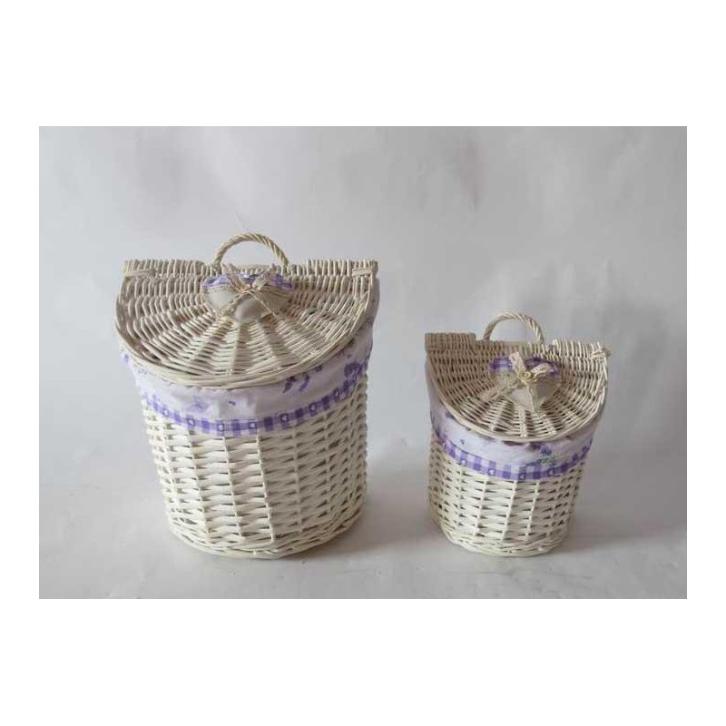 Cesta pensile vimini lavanda mezzaluna 28x21 H22/29 cm naturale