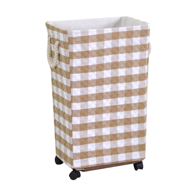 Cestone tessuto tortora rettangolare 40x30xH70 cm con rotelle