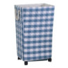 Cestone tessuto azzurro rettangolare con rotelle 40x30x70cm