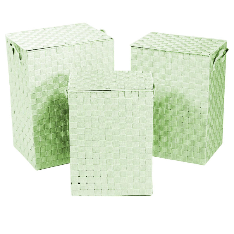Cestone poliestere verde chiaro rettangolare 40x30x55cm