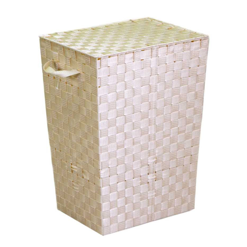 Cestone poliestere crema rettangolare 40x30x53cm capiente