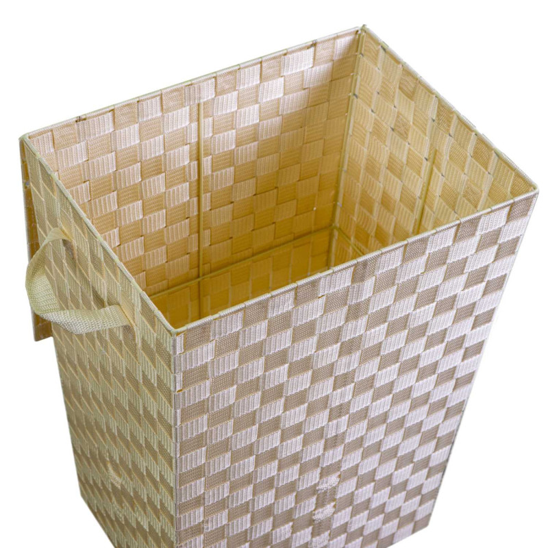 Cestone poliestere crema rettangolare 40x30x53cm capiente