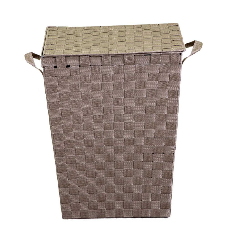 Cestone poliestere tortora rettangolare 40x30x53cm capiente