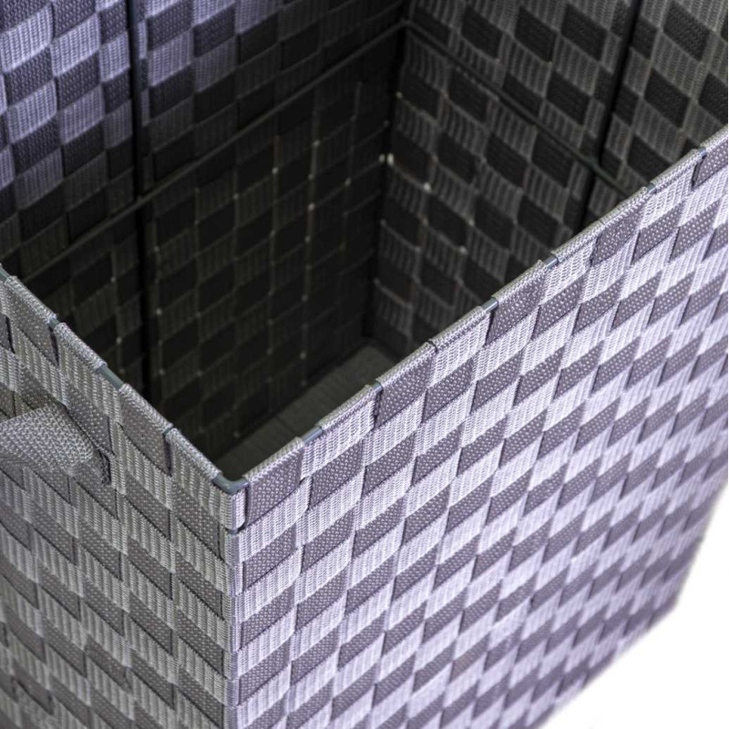 Cestone poliestere grigio rettangolare 40x30x53cm capiente