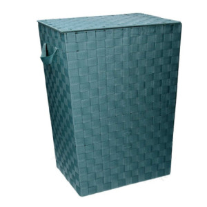 Cestone poliestere verde acqua rettangolare 40x30x53cm capiente