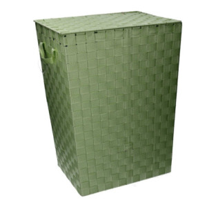 Cestone poliestere verde chiaro rettangolare 40x30x53 cm