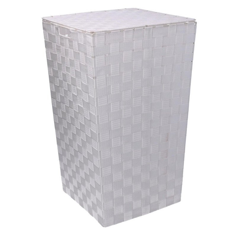 Cestone poliestere bianco quadro 33x33x53 cm capiente e moderno