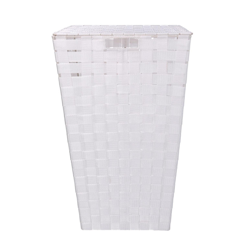 Cestone poliestere bianco quadro 33x33x53 cm capiente e moderno